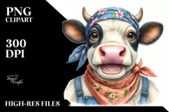 Cow Cow Portrait with Enthusiastic Smile Clipart Product Image 3
