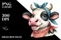 Cow Cow Portrait with Enthusiastic Smile Clipart Product Image 1
