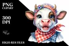 Cow Cow Portrait with Enthusiastic Smile Clipart Product Image 1