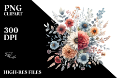 Boho Flower with Splashes, Transparent PNG Product Image 2
