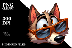 Goofy Wolf with Sunglasses PNG Product Image 2