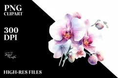 Vibrant Orchid Watercolor PNG Product Image 1