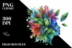 Abstract Vibrant Plant Leaves PNG Product Image 3
