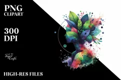 Abstract Vibrant Plant Leaves PNG Product Image 1