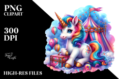 Unicorn Circus Tent Fun PNG Product Image 2