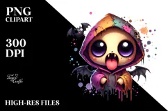 Funny Mini Banshee in Spooky Hoodie PNG Product Image 2