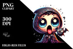 Funny Mini Banshee in Spooky Hoodie PNG Product Image 2