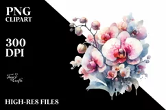 Washed Watercolor Orchid PNG Product Image 1