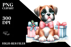 Pastel Boxer Christmas PNG Product Image 2