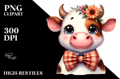 Funny Cow with Flower PNG Product Image 2