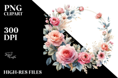Washed Watercolor Colorful Floral Frame | Sublimation | Product Image 2