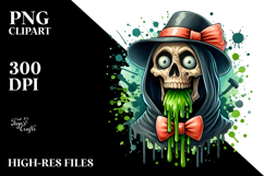 Expressive Grim Reaper with Green Slime PNG Product Image 2