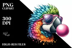 Bird Chewing Gum Sunglasses | Vibrant Quirky Artistic Product Image 3