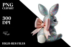 Colorful Vintage Bunny PNG Product Image 2