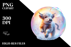 Playful Baby Highland Cow PNG Product Image 2