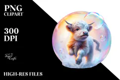 Playful Baby Highland Cow PNG Product Image 2