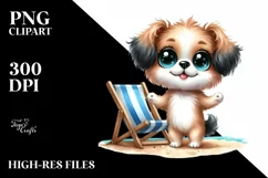 Funny Puppy Beach Chair | Sublimation | Clipart. Product Image 3