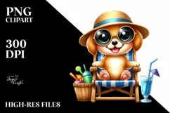 Funny Puppy Beach Chair | Sublimation | Clipart. Product Image 3
