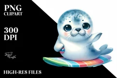 Colorful Small Baby Ringed Seal | Clipart Product Image 1