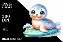 Colorful Baby Ringed Seal | Sublimation | Clipart Product Image 3
