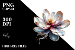Abstract Magnolia with Golden Insertions PNG Product Image 2