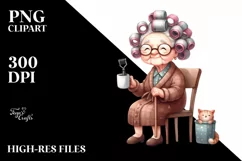 Old Lady Watercolor Character Chair Mug | Sublimation | Product Image 1