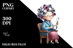 Old Lady Watercolor Character Chair Mug | Sublimation | Product Image 2
