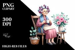 Old Lady Watercolor Character Chair Mug | Sublimation | Product Image 3