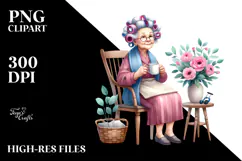 Old Lady Watercolor Character Chair Mug | Sublimation | Product Image 2