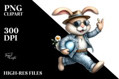 Goofy Bunny Running PNG Product Image 2