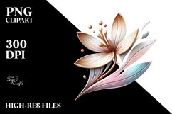 Abstract Wooden Snowdrop Watercolor Clipart Product Image 1