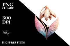 Colorful Wooden Snowdrop Watercolor Clipart Product Image 1