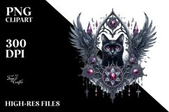 Washed Gothic Cat Clipart Product Image 1