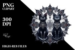 Washed Gothic Cat Clipart Product Image 3