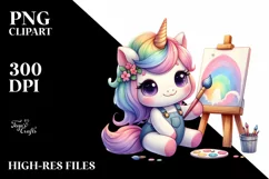 Artistic Baby Unicorn PNG Product Image 1