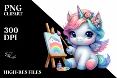 Artistic Baby Unicorn PNG Product Image 1