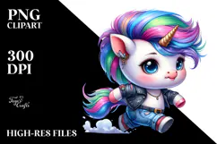Watercolor Running Unicorn, Transparent PNG Product Image 2