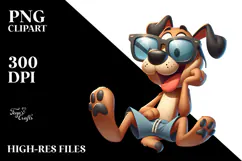 Goofy Dog with Oversized Sunglasses, Trending on Artstation Product Image 2