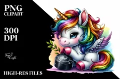 Colorful Puck Unicorn PNG Product Image 1