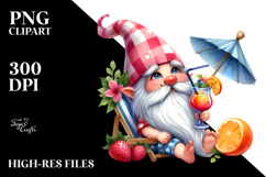 Charming Gnome with Cocktail, PNG Product Image 2