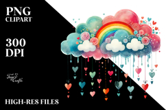 Adorned Cloud with Hearts PNG Product Image 2