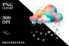 Adorned Cloud with Hearts PNG Product Image 2