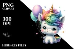 Cute Baby Unicorn with Cool Haircut Clipart Product Image 1