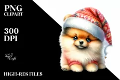 Pomeranian in Winter, Transparent PNG Product Image 1