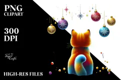 Vibrant Cat Christmas PNG Product Image 2