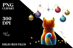 Vibrant Cat Christmas PNG Product Image 2