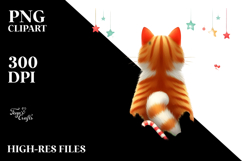 Vibrant Cat Christmas PNG Product Image 2