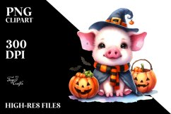 Simple Vibrant Baby Pig Halloween Clipart Product Image 3