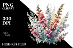 Abstract Watercolor Snapdragon | Sublimation | Clipart Product Image 1