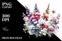 Abstract Watercolor Snapdragon | Sublimation | Clipart Product Image 1